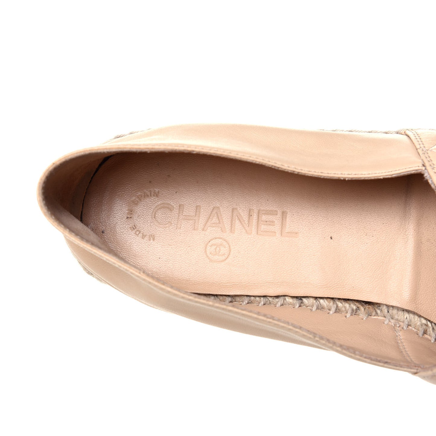Lambskin Quilted CC Espadrilles 41 Beige