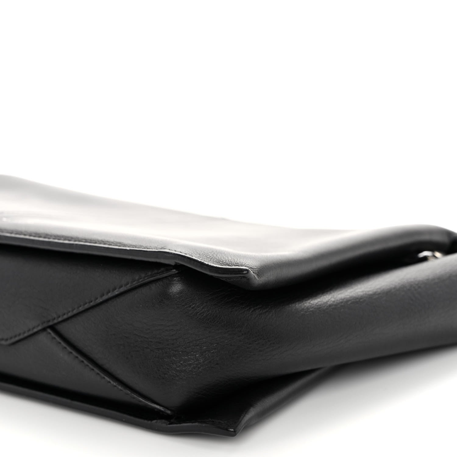 Celine Smooth Calfskin Tri-Fold Clutch on Chain Black 11 of 12