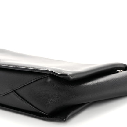 Celine Smooth Calfskin Tri-Fold Clutch on Chain Black 11 of 12