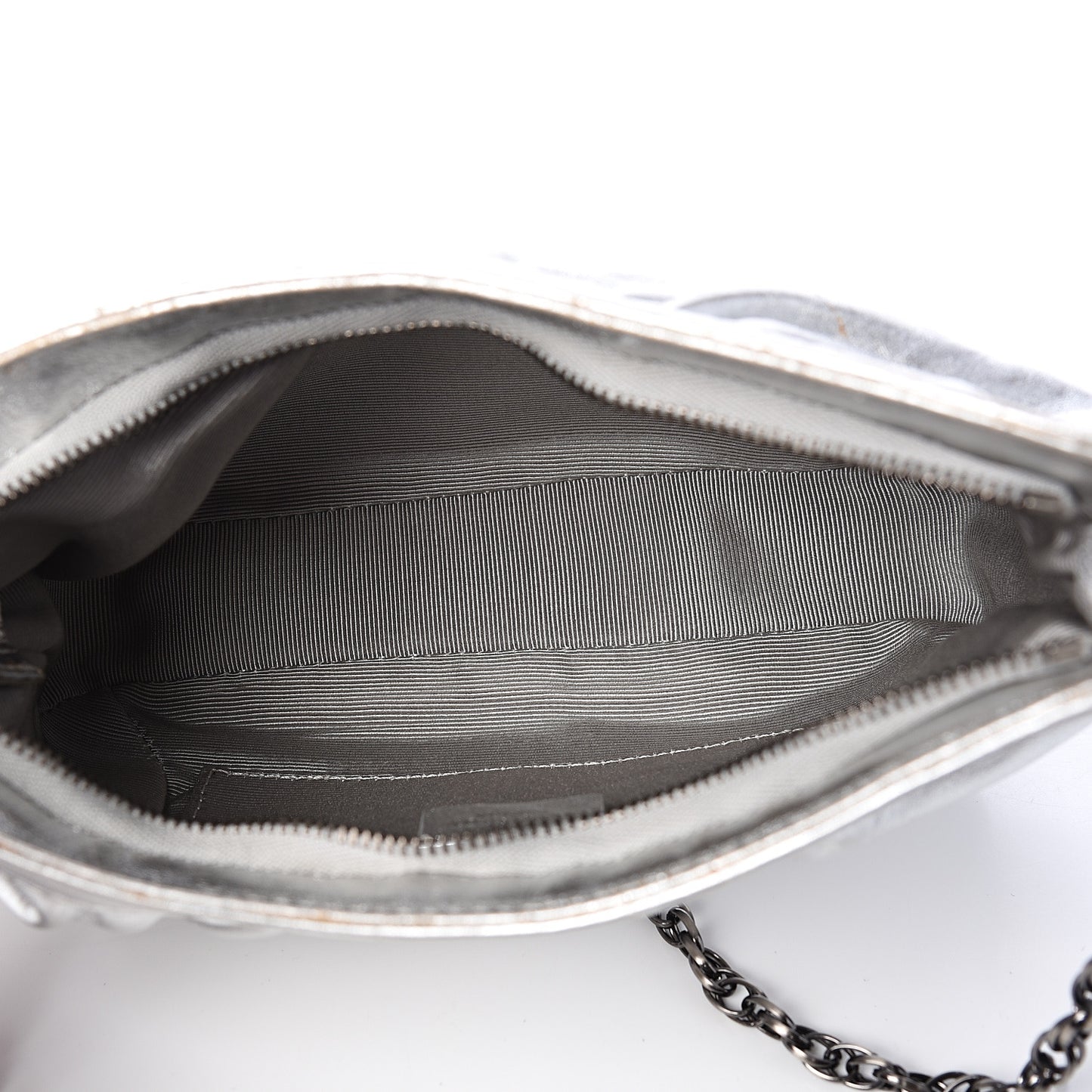 Metallic Calfskin Pochette Silver