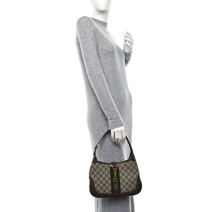 Gucci X BALENCIAGA BB Supreme Monogram Calfskin Web Small Jackie 1961 Hobo Beige Ebony 2 of 9