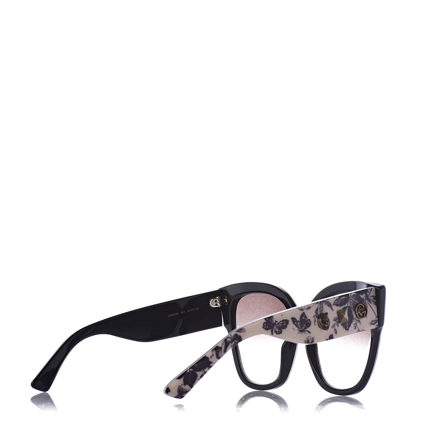 Acetate Herbarium Print Square Frame Sunglasses GG0059S White