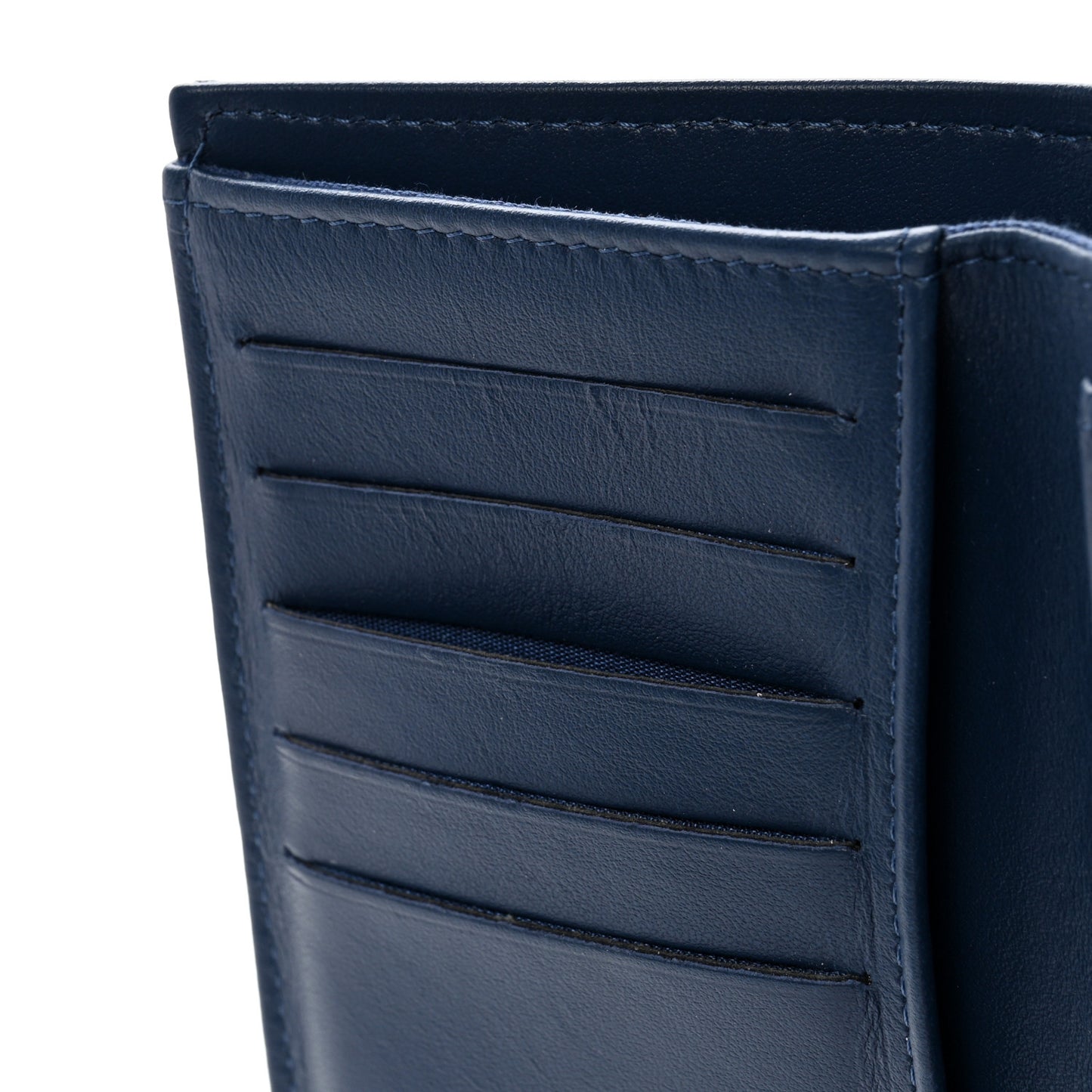 Caviar Quilted Medium Flap Wallet Dark Blue