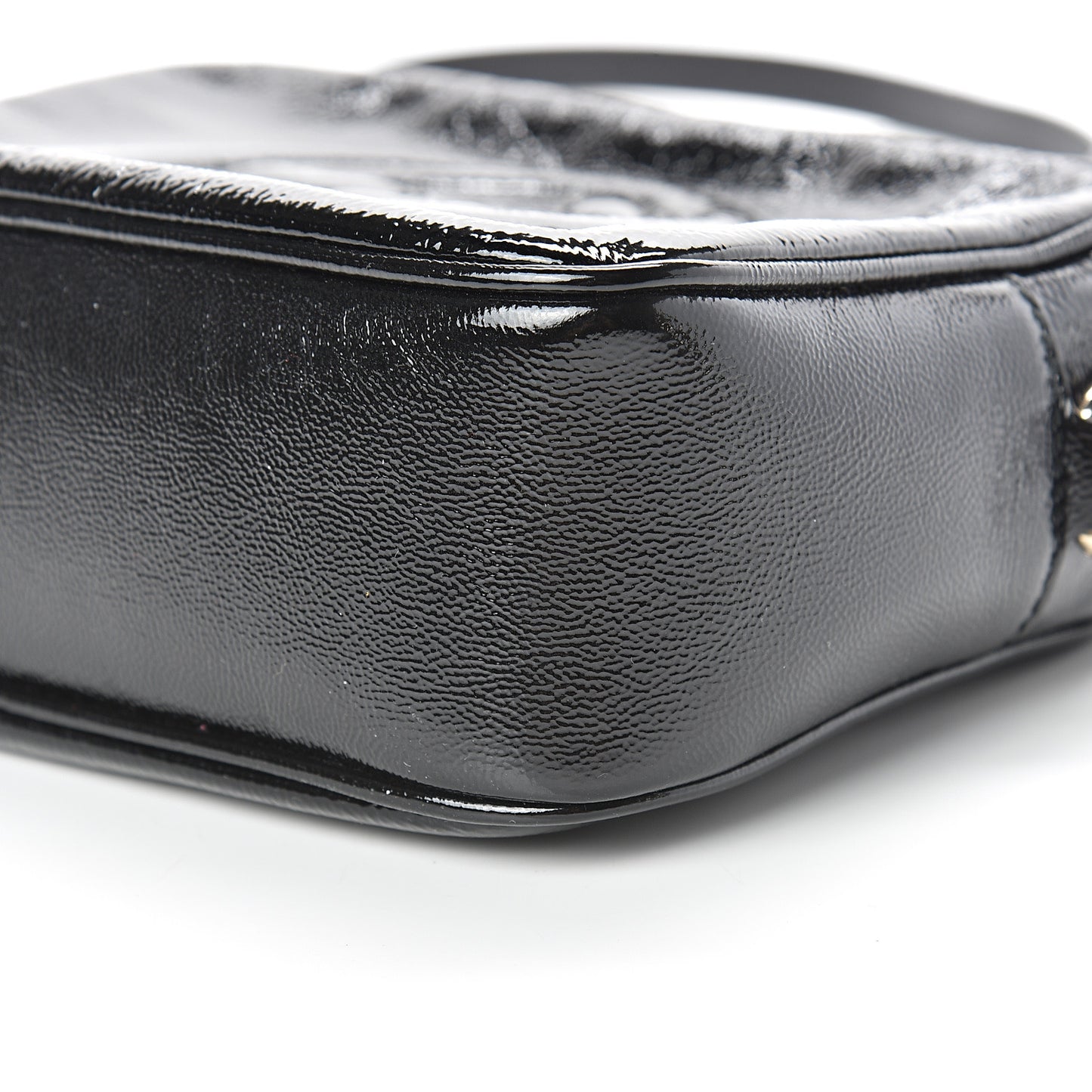 Soft Patent Small Soho Disco Bag Black