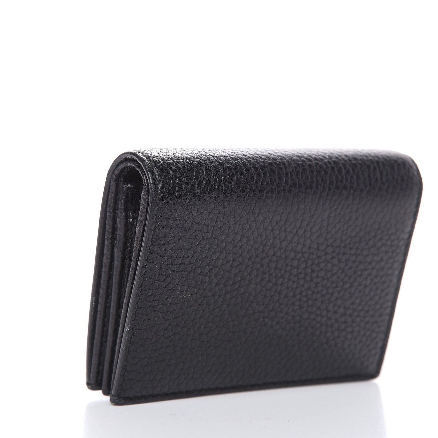 Gucci Pebbled Calfskin Animalier Tiger Card Case Black 3 of 7