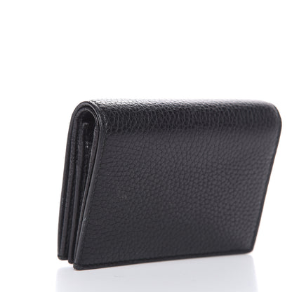 Gucci Pebbled Calfskin Animalier Tiger Card Case Black 3 of 7