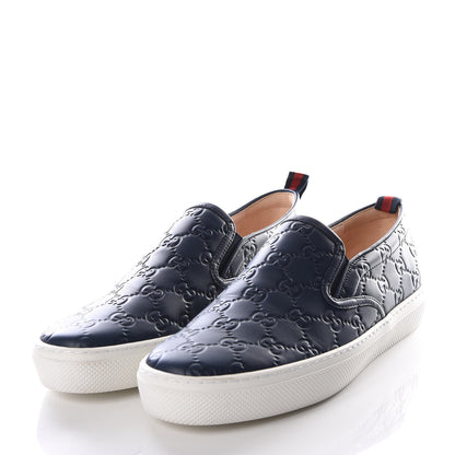 Gucci Guccissima Womens Dublin Slip On Sneakers 40 Navy 2 of 7