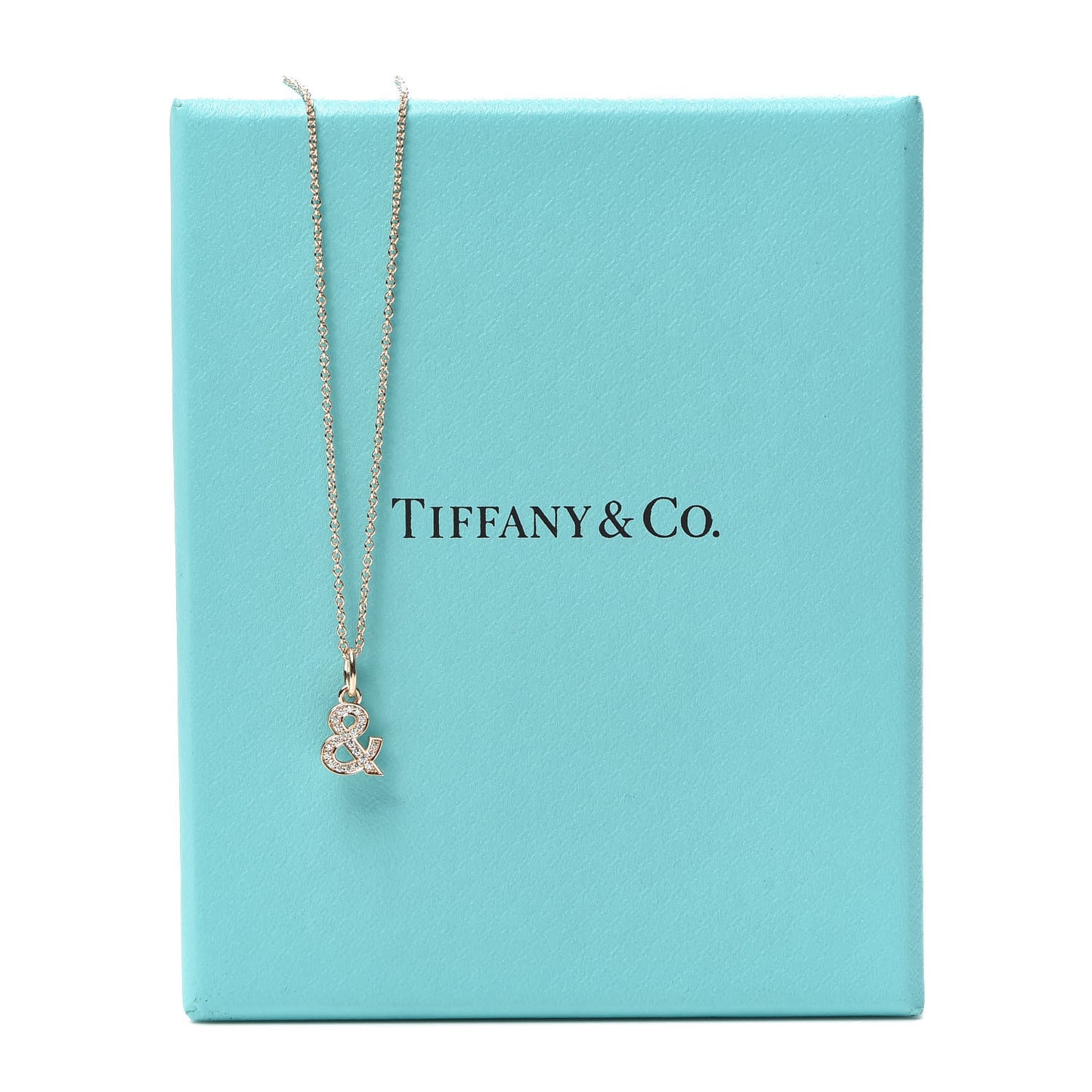 18K Rose Gold Diamond Small Ampersand Pendant Necklace