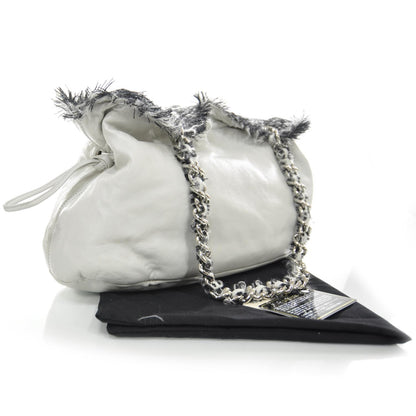 Chanel Lambskin Drawstring Tweedy Tote 3 of 9