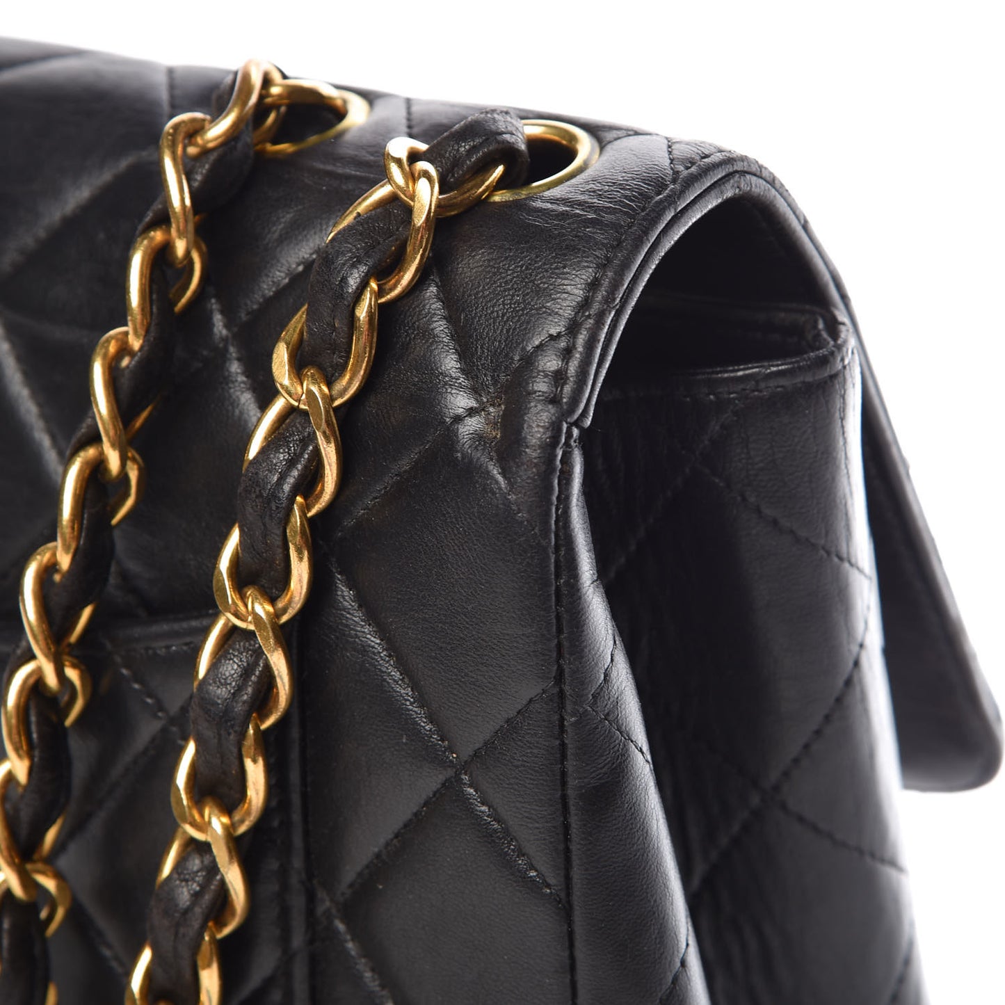 Lambskin Quilted Jumbo Single Flap Black