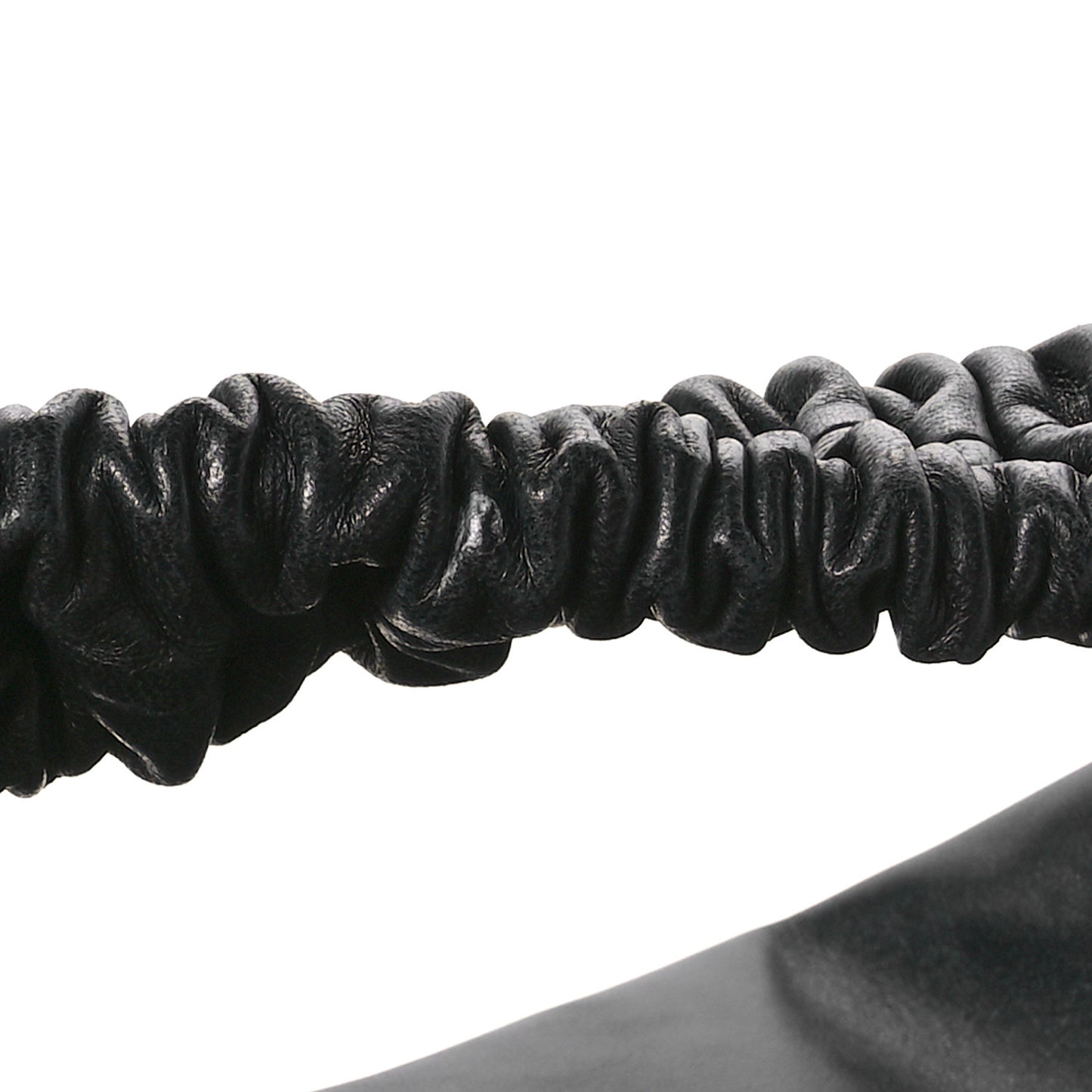 Calfskin Large Drawstring Shoulder Bag Black