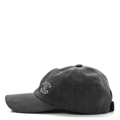 Chanel Cotton Sequin CC Cap Hat Black 4 of 9