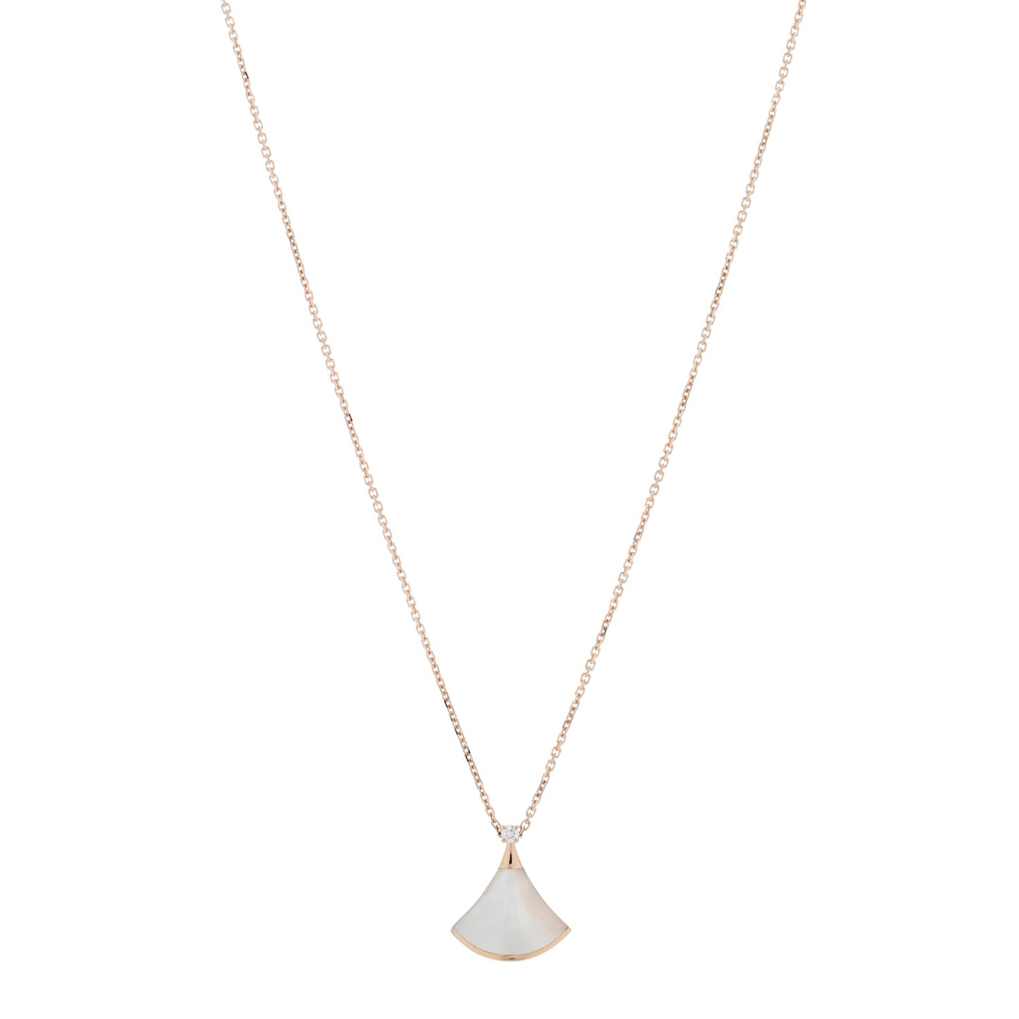 18K Rose Gold Diamond Mother of Pearl Small Divas' Dream Pendant Necklace