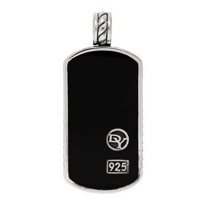David Yurman Sterling Silver Black Onyx Dog Tag Pendant 1 of 3