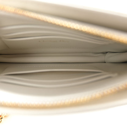 Christian Dior Calfskin Cannage Caro Zipped Pouch With Chain Latte 4 of 14