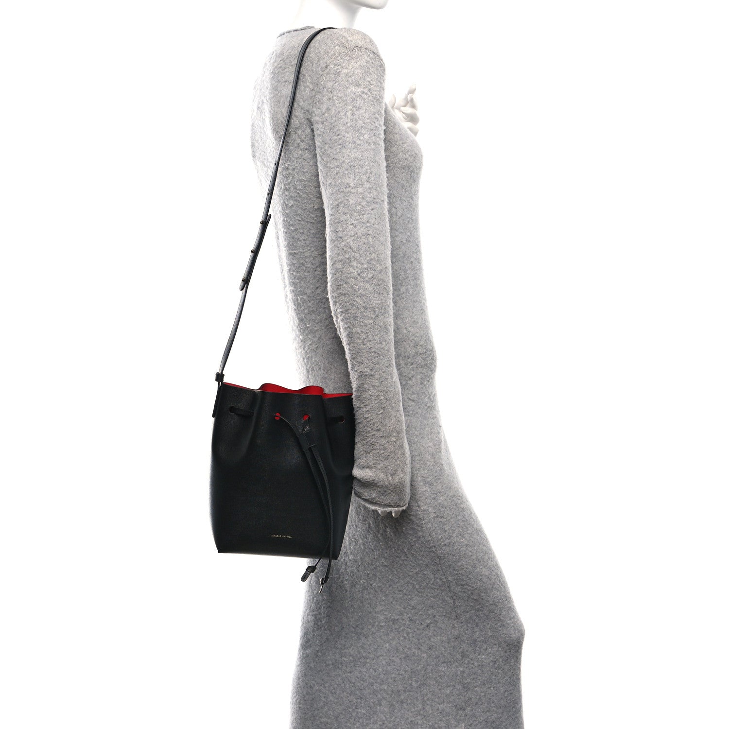 Mansur Gavriel Calfskin Mini Bucket Bag Black Flamma 2 of 10