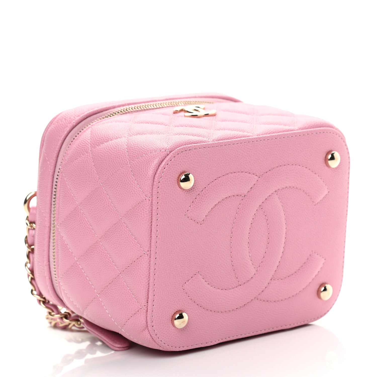 Chanel Caviar Quilted Small CC Vanity Case Light Pink 4 of 12