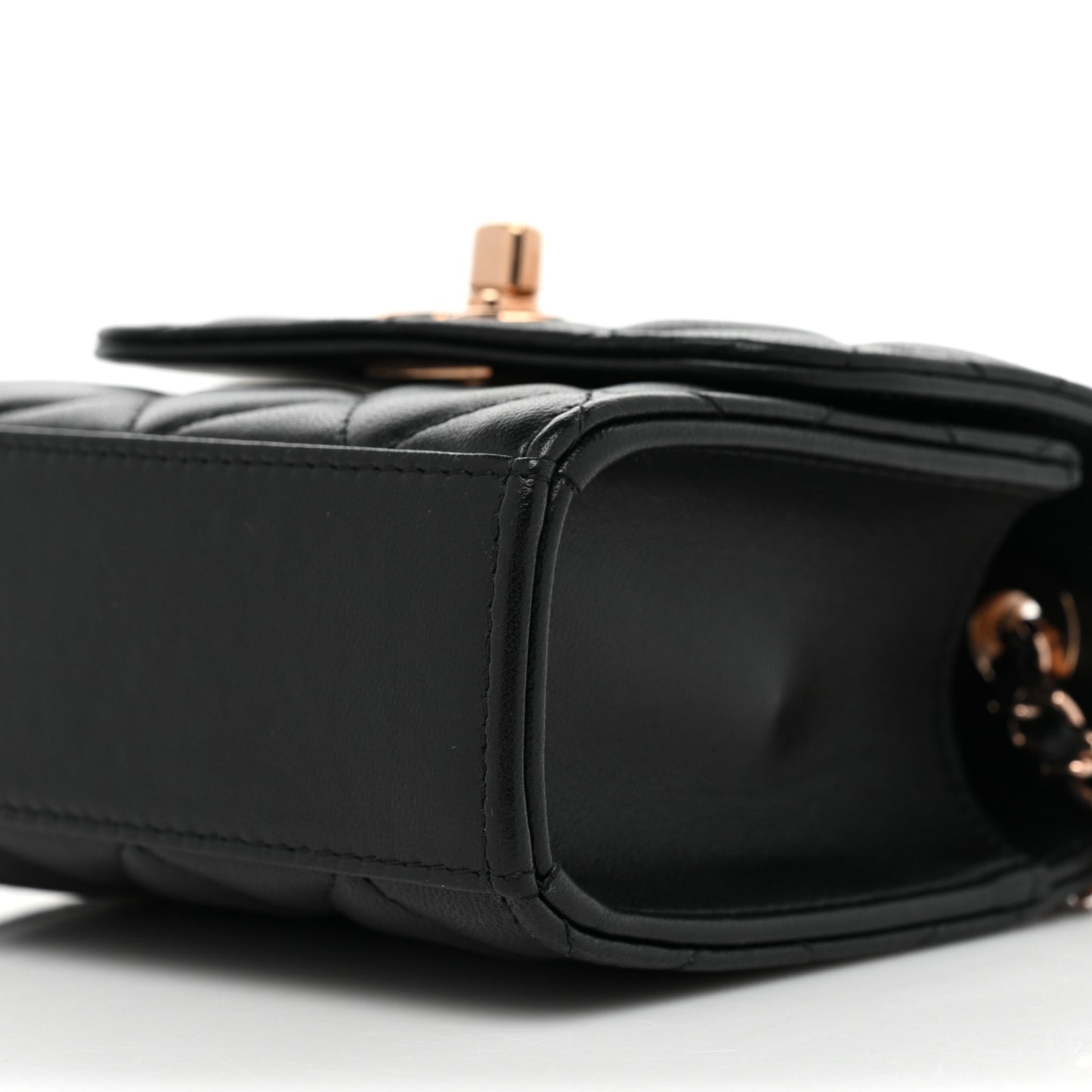 Lambskin Quilted Mini Trendy CC Clutch With Chain Black