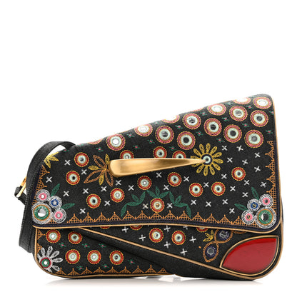 Christian Dior Embroidered Denim Trailer Trash Cadillac Crossbody Saddle Bag 1 of 16