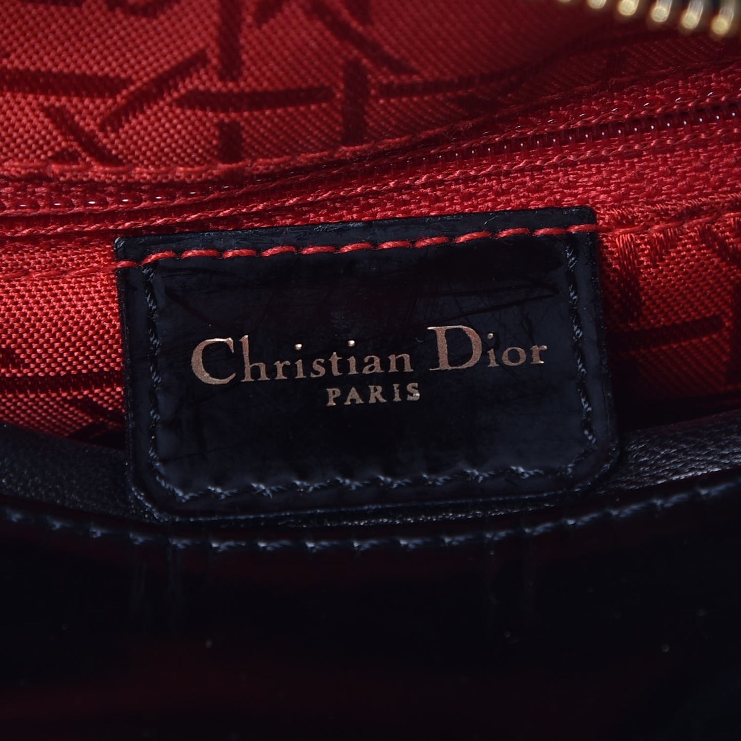 Glazed Calfskin Cannage Large Lady Dior Black
