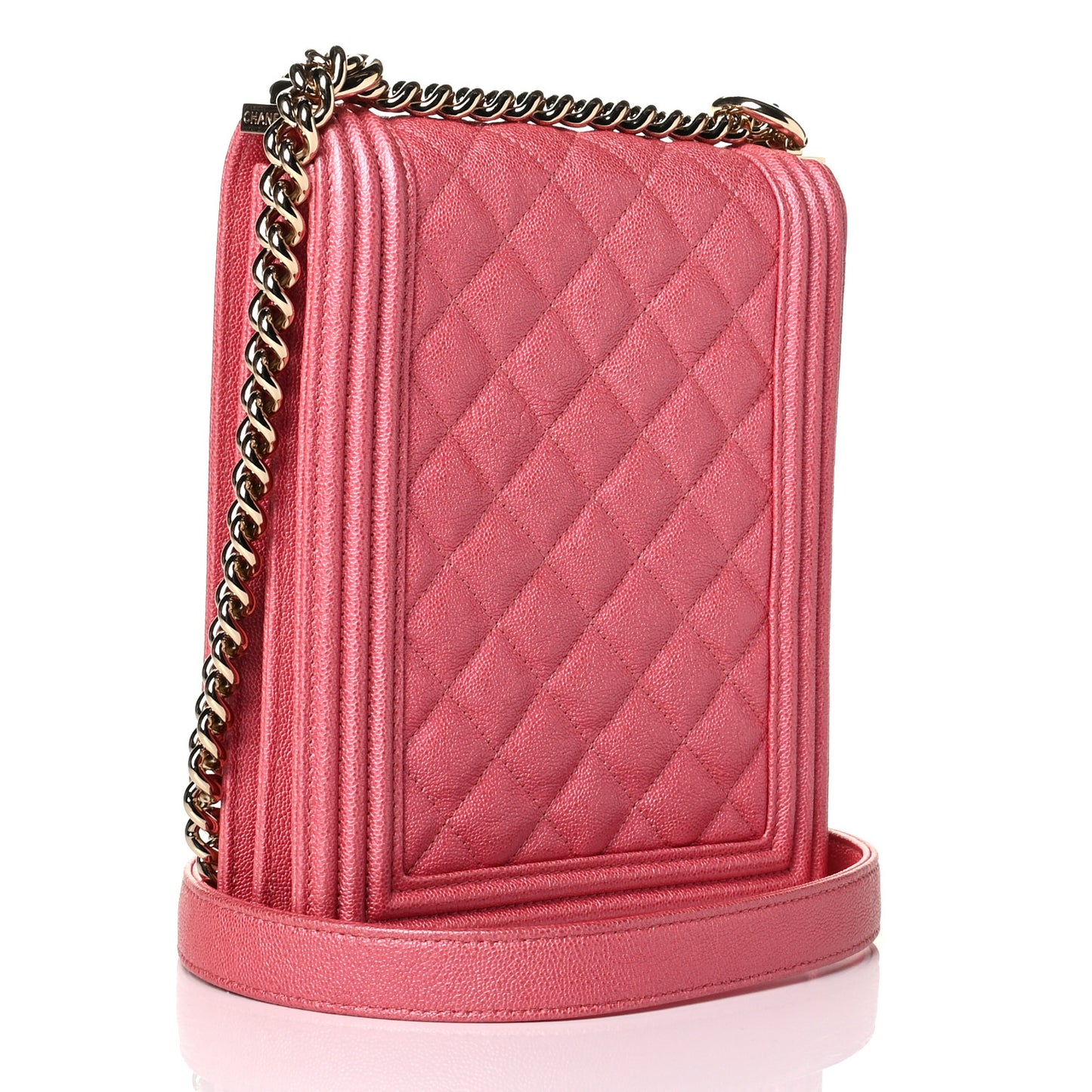 Caviar Quilted North South Boy Flap Pink