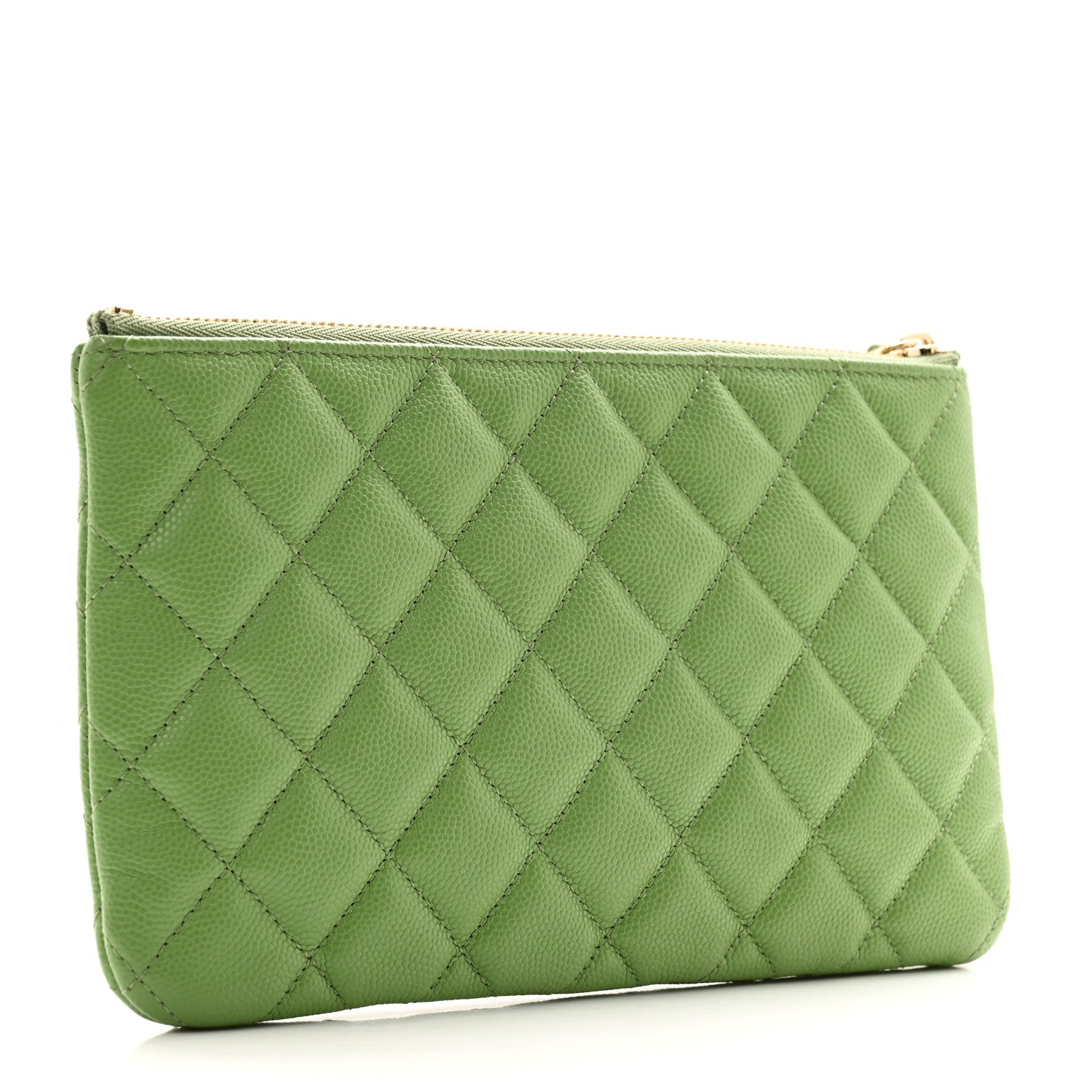 Chanel Caviar Quilted Cosmetic Case Green 3 of 10