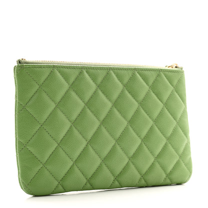 Chanel Caviar Quilted Cosmetic Case Green 3 of 10