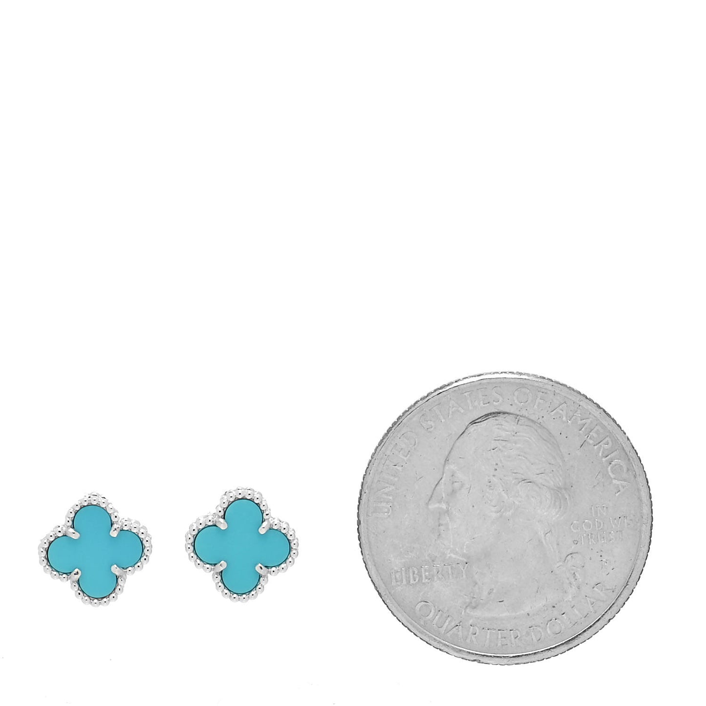 18K White Gold Turquoise Sweet Alhambra Earrings