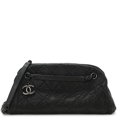 Chanel Iridescent Calfskin Stitched Just Mademoiselle Bowling Bag Black 1 of 11