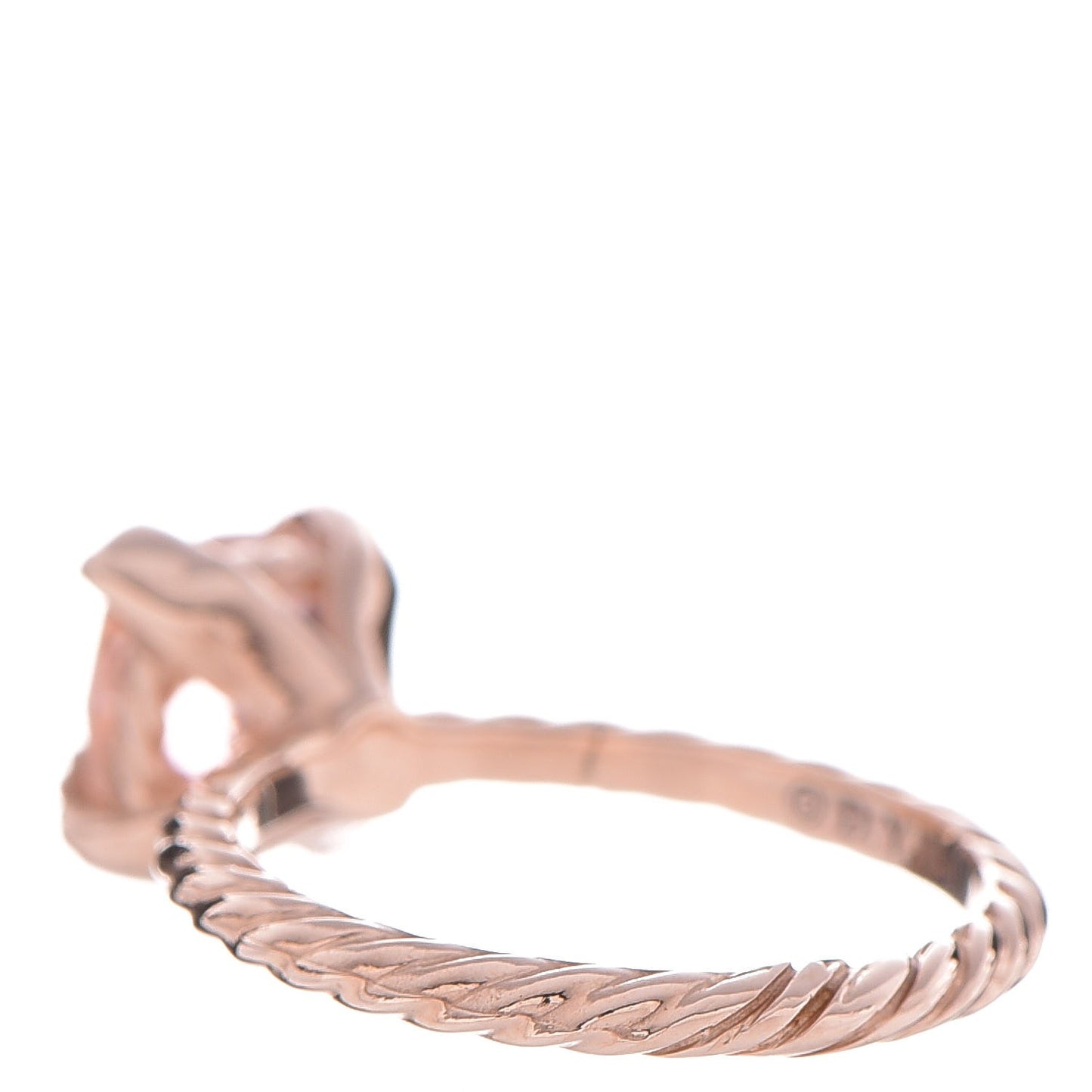 18K Rose Gold Diamond Morganite 7mm Chatelaine Ring 51 5.75