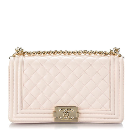 Chanel Lambskin Quilted Medium Boy Flap Light Pink 1 of 8