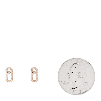 Messika 18K Rose Gold Diamond Move Uno Earrings 2 of 6