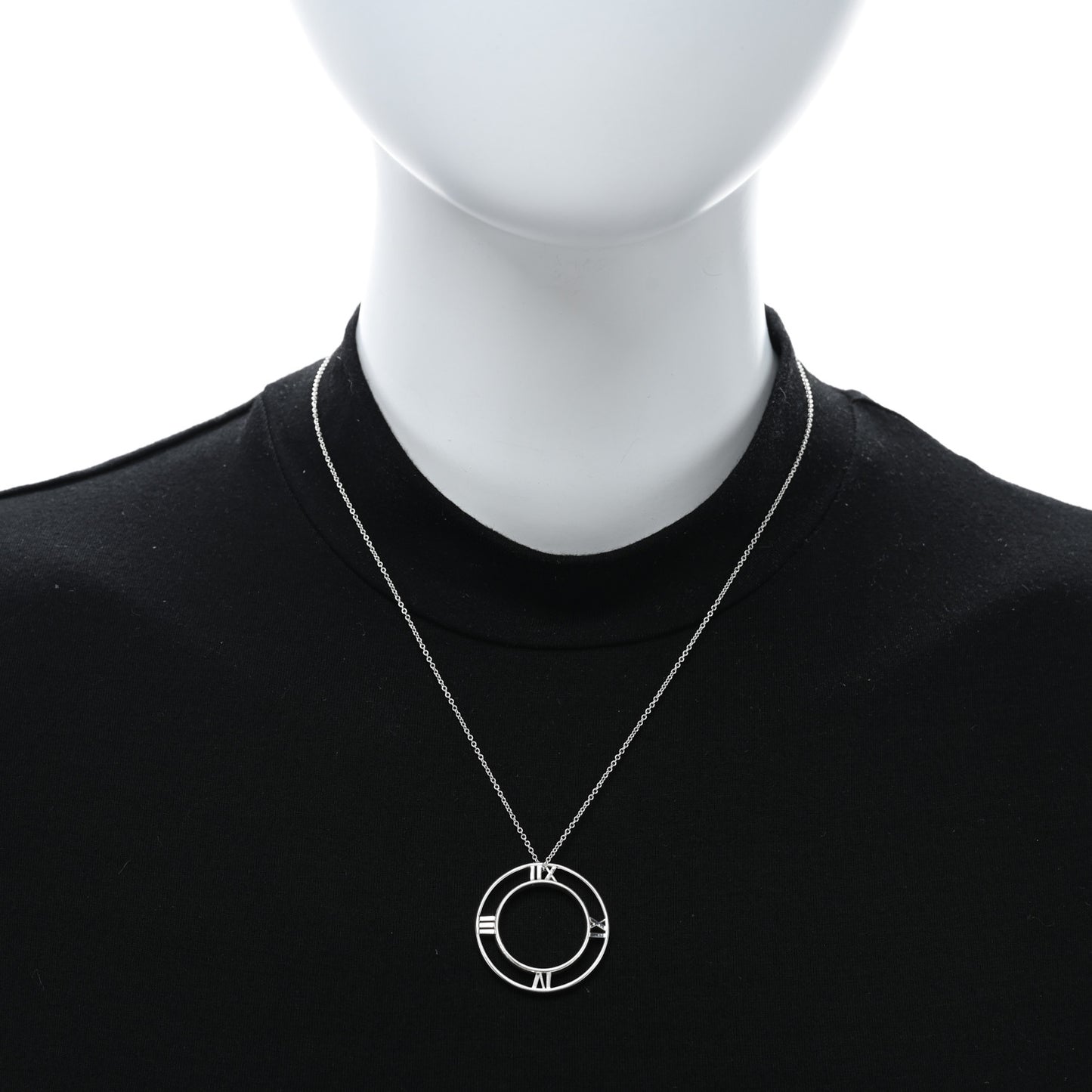 Sterling Silver Large Atlas Open Pendant Necklace