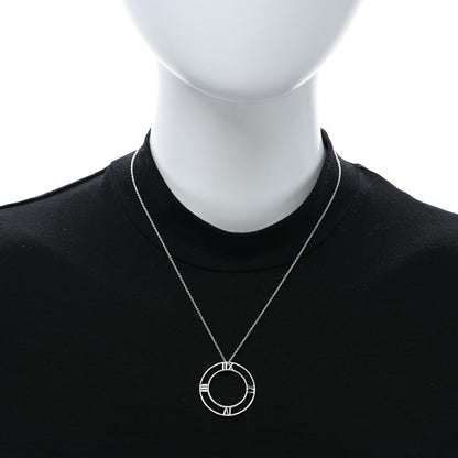 Tiffany Sterling Silver Large Atlas Open Pendant Necklace 2 of 4