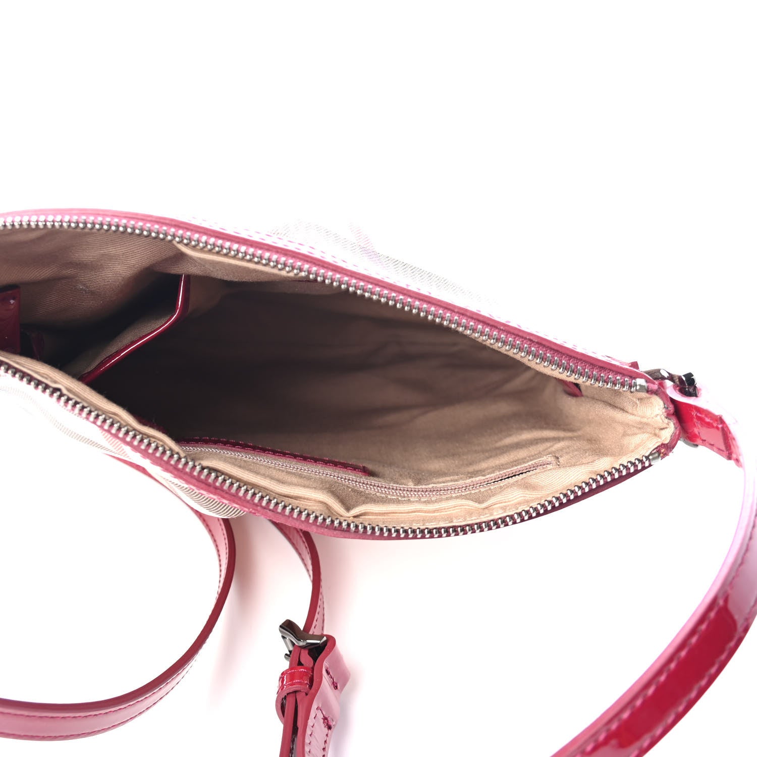 Burberry Patent Nova Check Julia Crossbody Bag Red 4 of 4