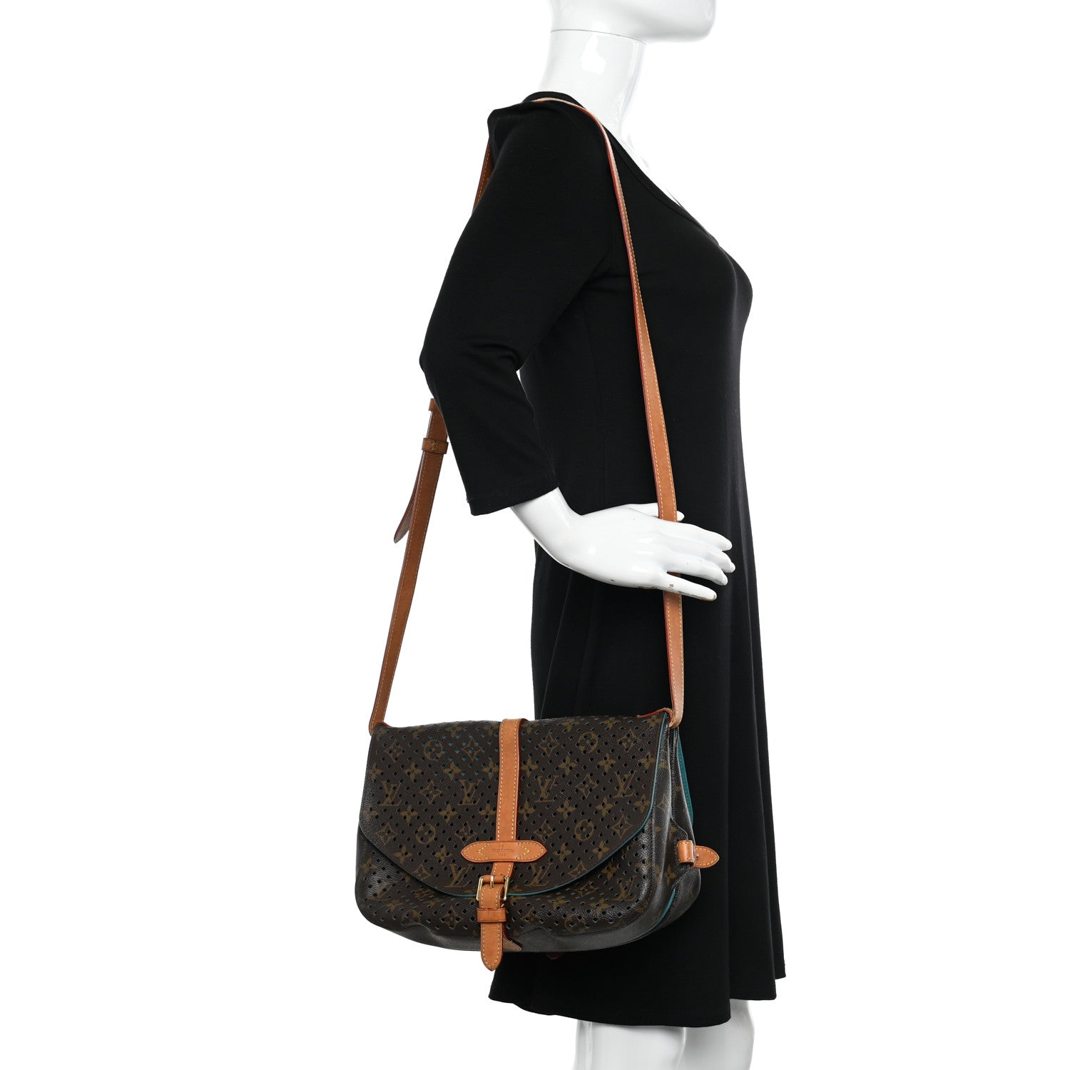 Louis Vuitton Monogram SC Flore Saumur Teal 3 of 17