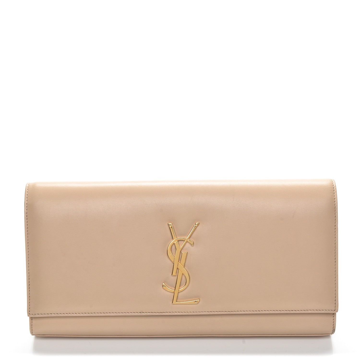 Saint Laurent Calfskin Classic Monogram Clutch Nude 1 of 7