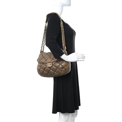 Chanel Lambskin Bubble Quilt Flap Brown 2 of 14