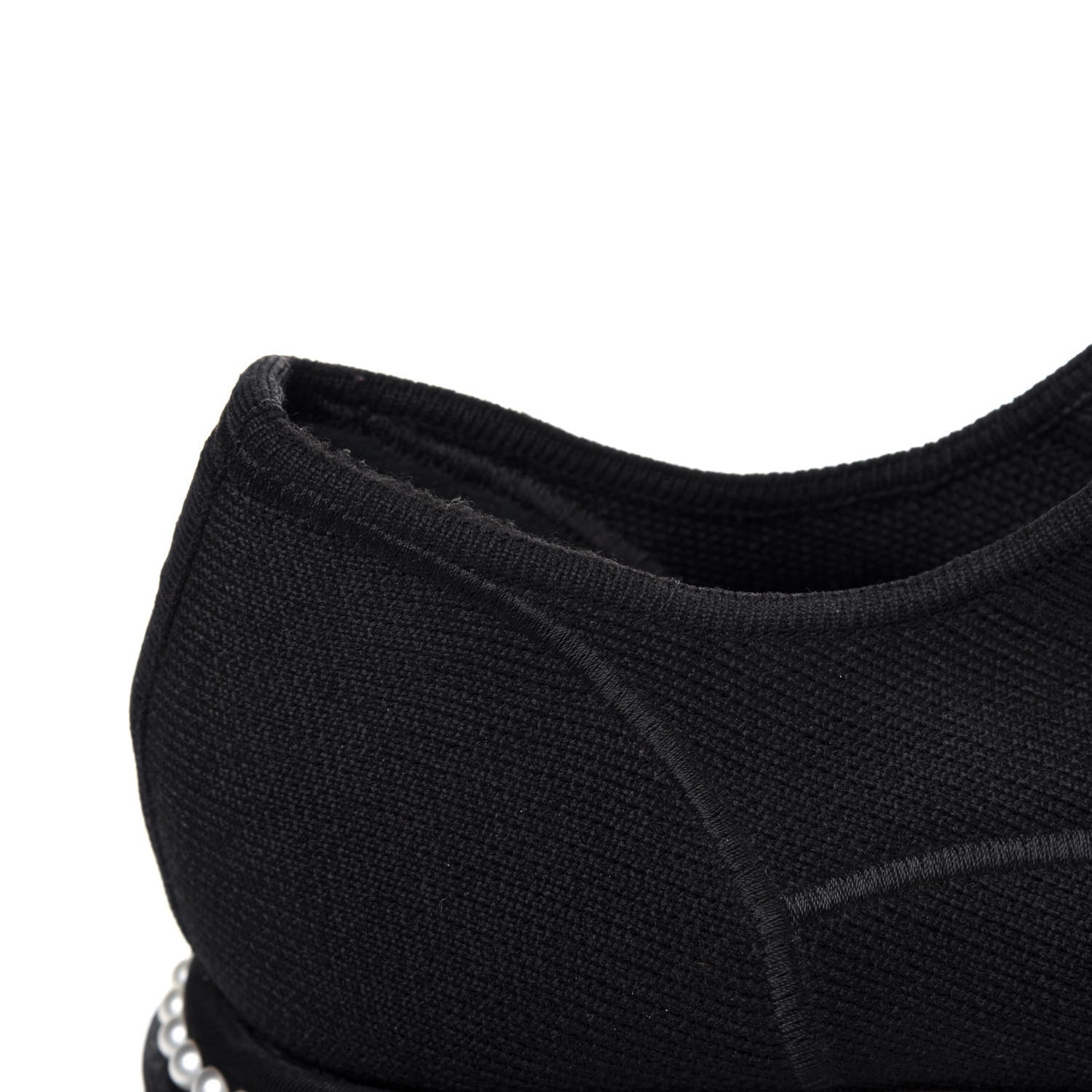 Chanel Stretch Fabric Grosgrain Pearl Cap Toe CC Moccasin Loafers 39 Black 12 of 13