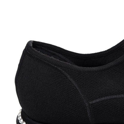 Chanel Stretch Fabric Grosgrain Pearl Cap Toe CC Moccasin Loafers 39 Black 12 of 13