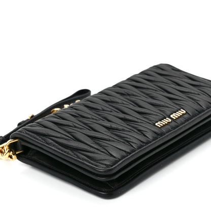 Miu Miu Nappa Matelasse Wallet On Chain Black 11 of 12