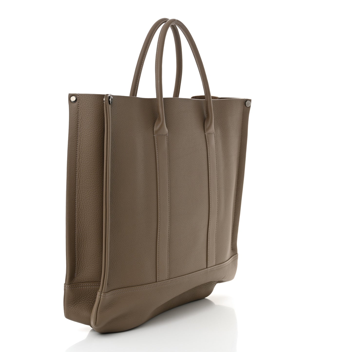 Grained Calfskin Small Beam Tote Warm Mastic