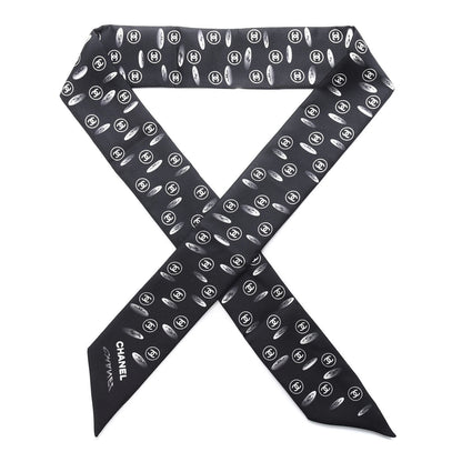 Chanel Silk CC Slim Bandeau Scarf Black 1 of 3