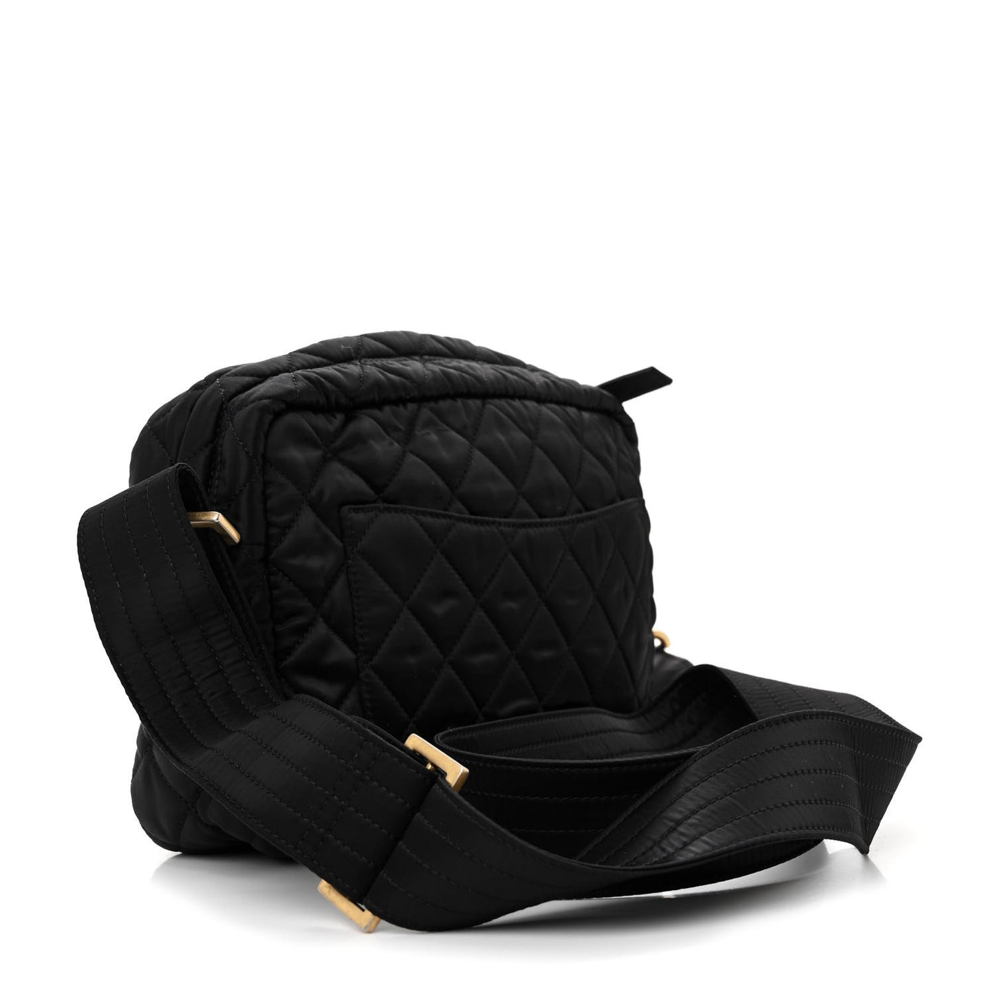 Satin Quilted Paris-Hamburg Camera Bag Black