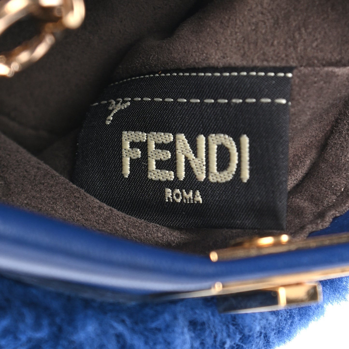 Shearling Shiny Nappa Micro Peekaboo Iconic Satchel Blue