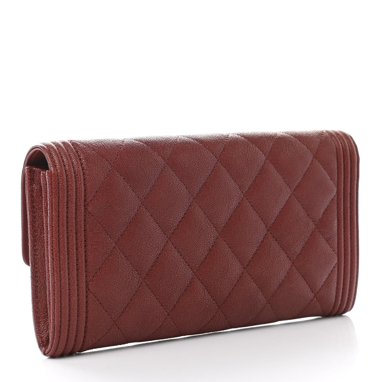 Caviar Quilted Boy Flap Wallet Red