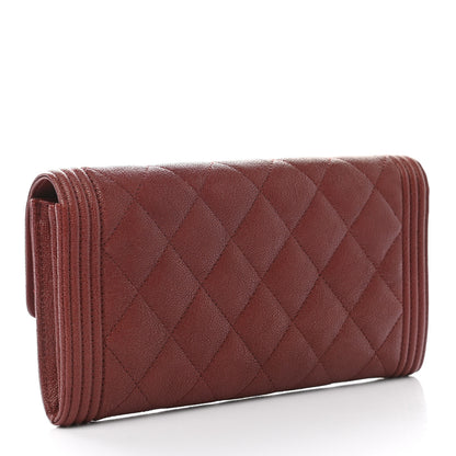 Chanel Caviar Quilted Boy Flap Wallet Red 3 of 9