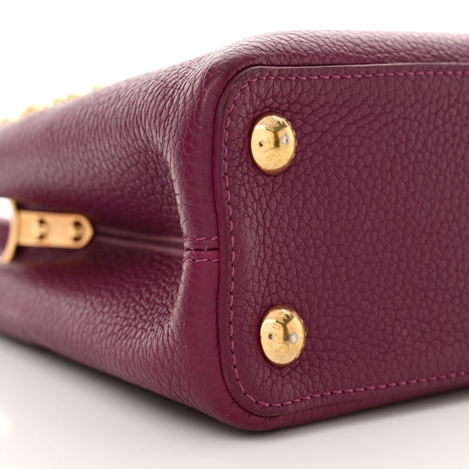 Louis Vuitton Taurillon Studded Sol Capucines BB Magenta 8 of 12