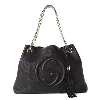 Gucci Pebbled Calfskin Medium Soho Chain Shoulder Bag Black 1 of 10