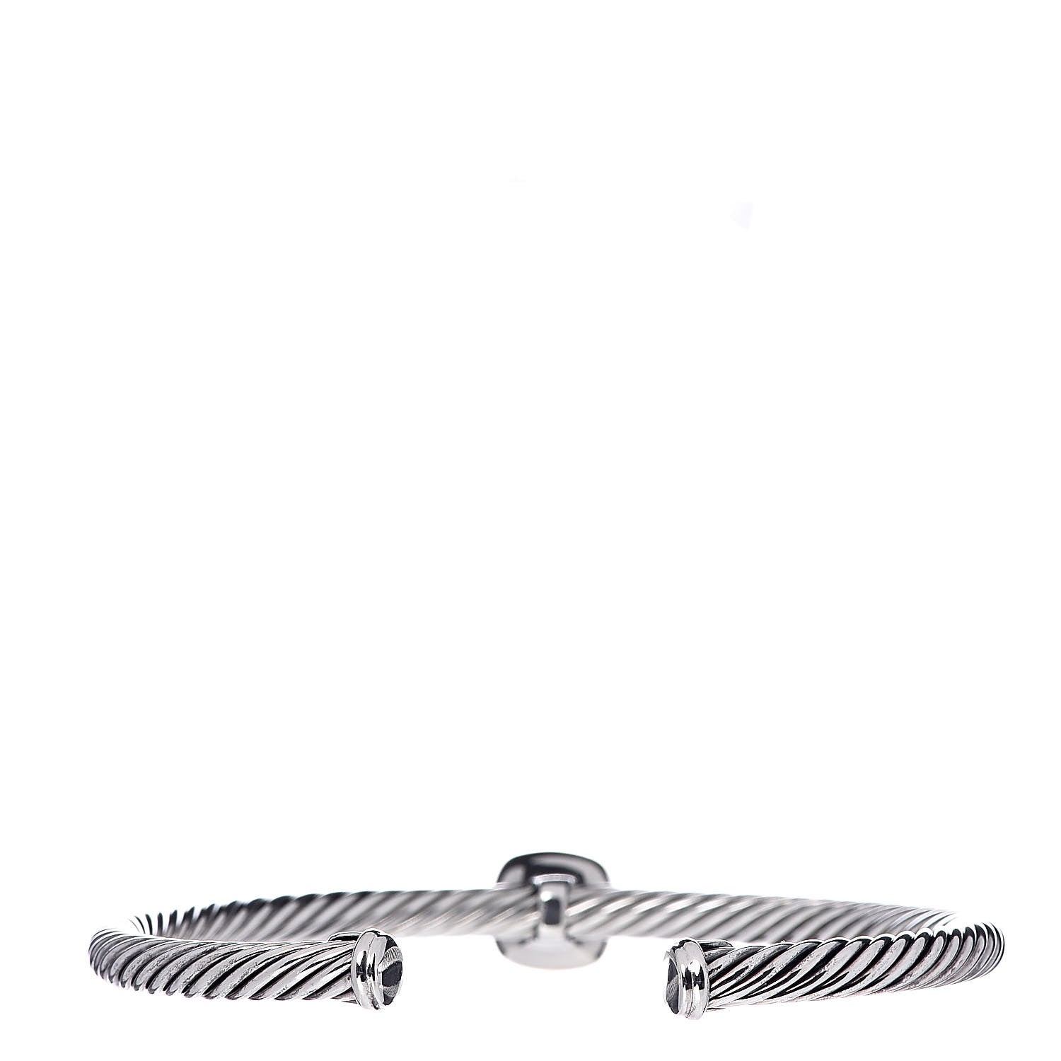 David Yurman Sterling Silver 18K Yellow Gold Blue Topaz 4mm Albion Cable Bracelet 3 of 5